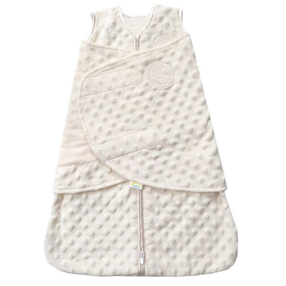 HALO Sleepsack Plushy Dot Velboa Swaddle- Newborn